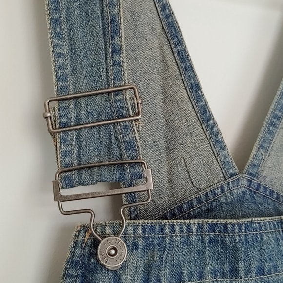 Reitman's Women's Size 11 Blue Jean Bib Overall Shorts Pockets Adjustable Straps - Picture 6 of 8